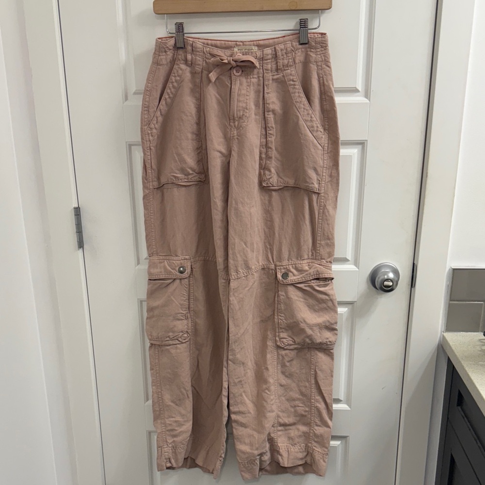 Pilcro Anthropologie Pink Cargo Pants Wide Leg Baggy